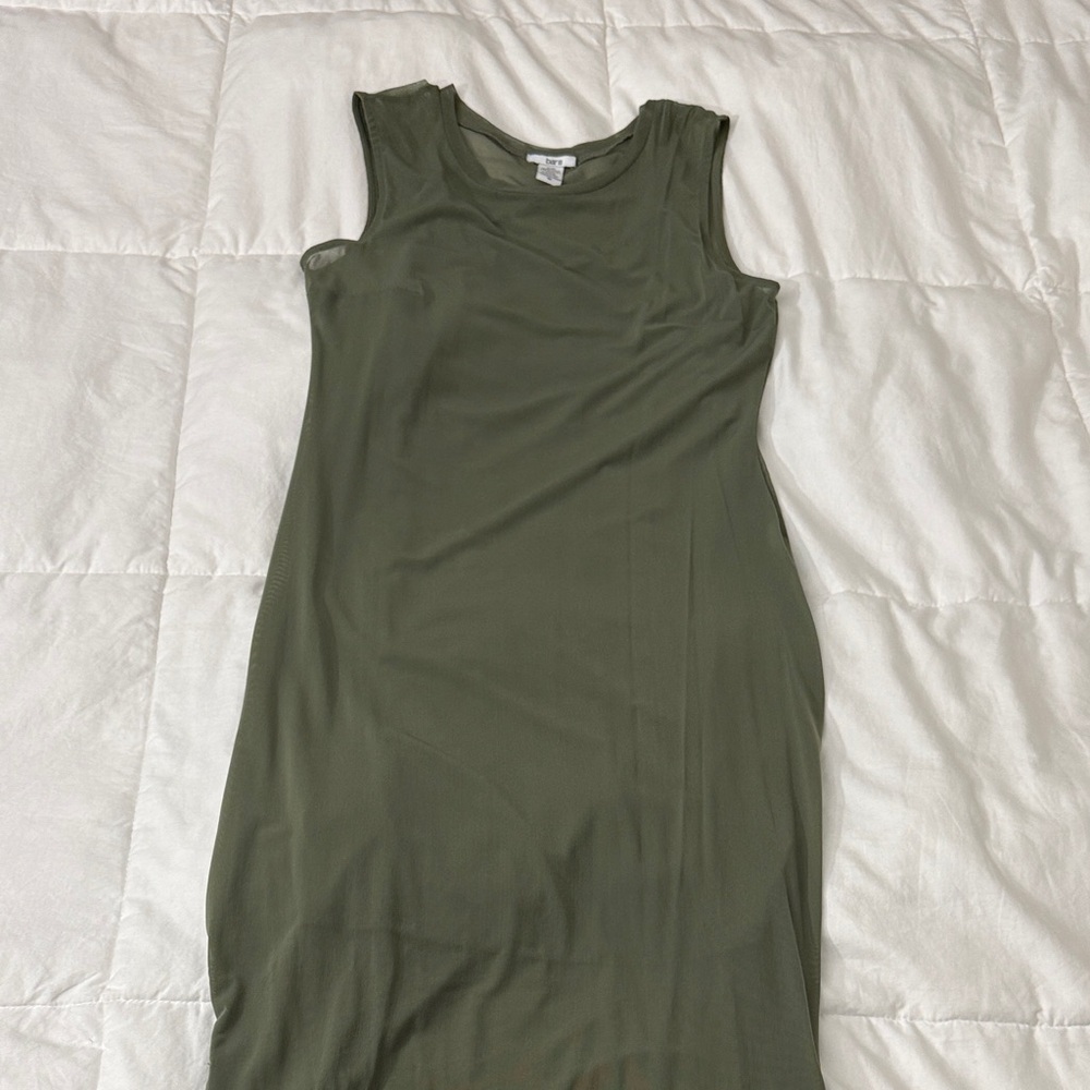 Bar III Olive Green Sleeveless Sheath Dress
